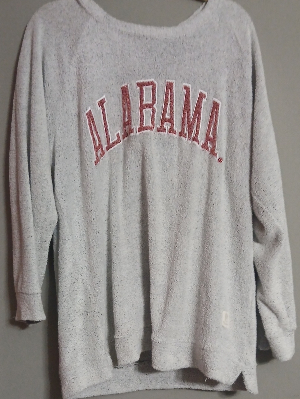 Gray Crewneck Sweatshirt with Crimson Alabama Script